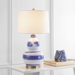 Alternative view of Safavieh Aileen Blue u0026 White Table Lamp