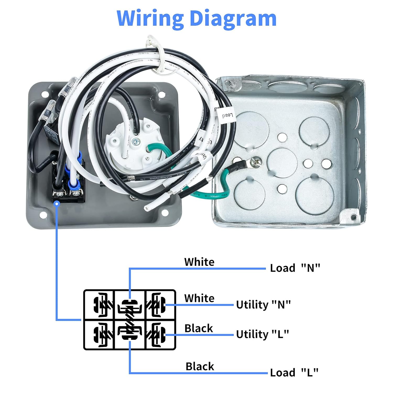 Outdoor Generator Transfer Switches, Briidea 15 Amp 120V Generator Manual Transfer Switch - Image 3