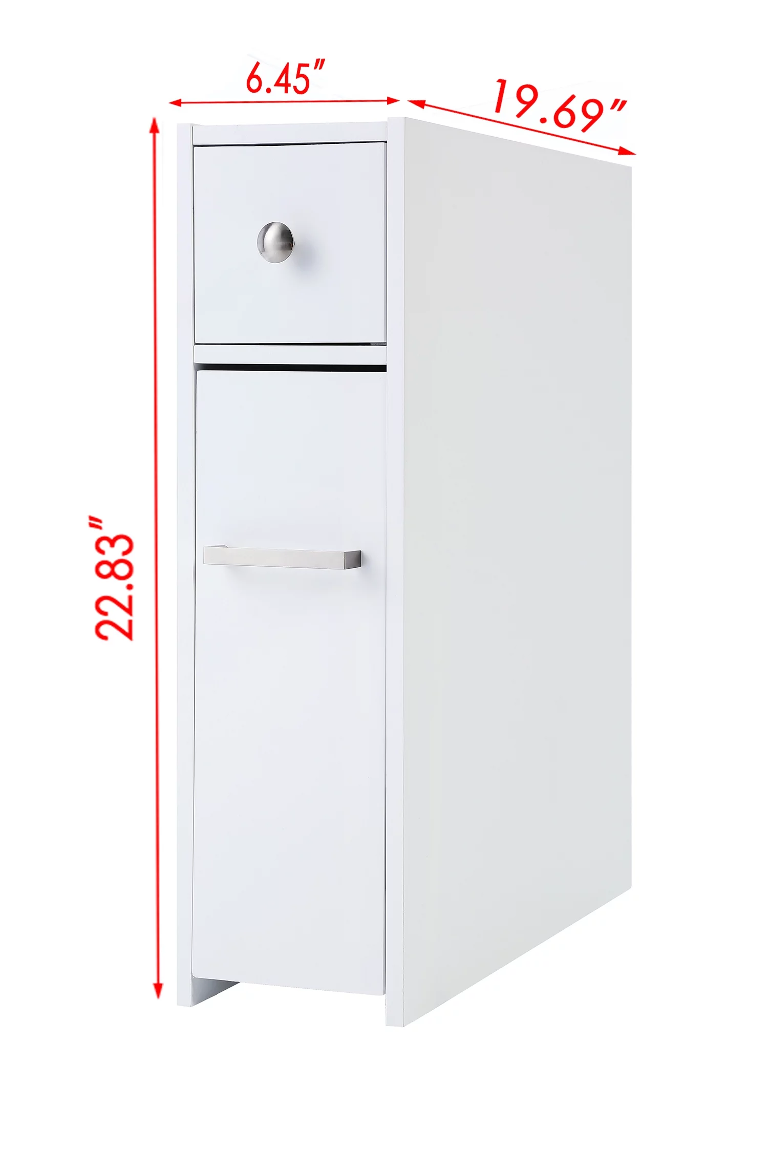 Spirich Home Slim Bathroom Storage Cabinet, Free Standing Toilet Paper Holder, Bathroom Cabinet Slide Out Drawer Storage,White - Image 3