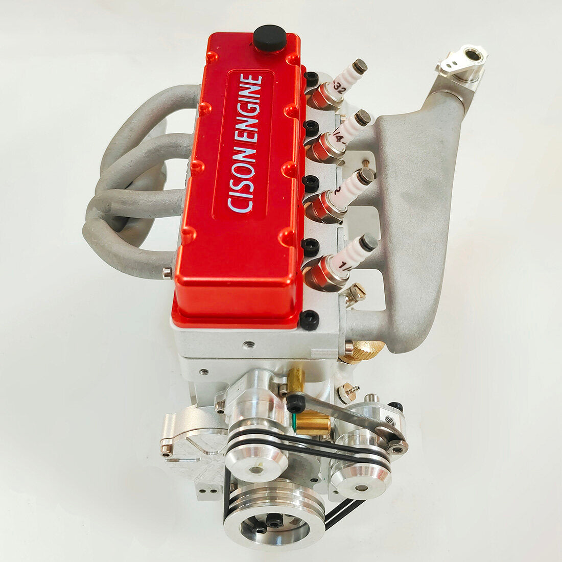 CISON L4-175 17.5cc Mini OHV Inline Four-cylinder Four-Stroke Water-Cooled L4 Gasoline Engine Model for RC Cars Ships(ASSEMBLED) - Image 3
