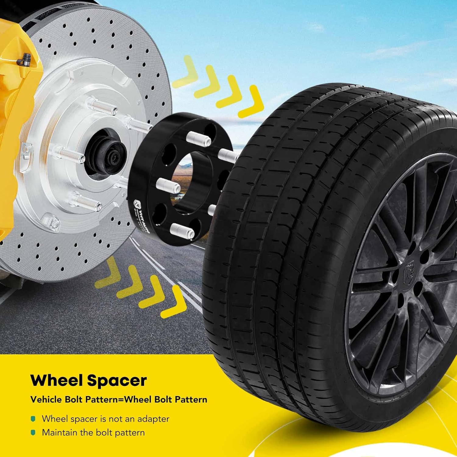 YHTAUTO 5×120 Hub Centric Wheel Spacers 1 Compatible with 1991-2011 BMW 1/3/5/6/7/8/M3/M5/M6/Z3/Z4/Z8 Series Tire Spacers M12x1.5 Studs, 72.56mm Hub Bore 5 Lug 2PCS Black - Image 4